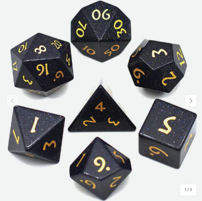 FBG Blue Sandstone - Gemstone Engraved with Gold